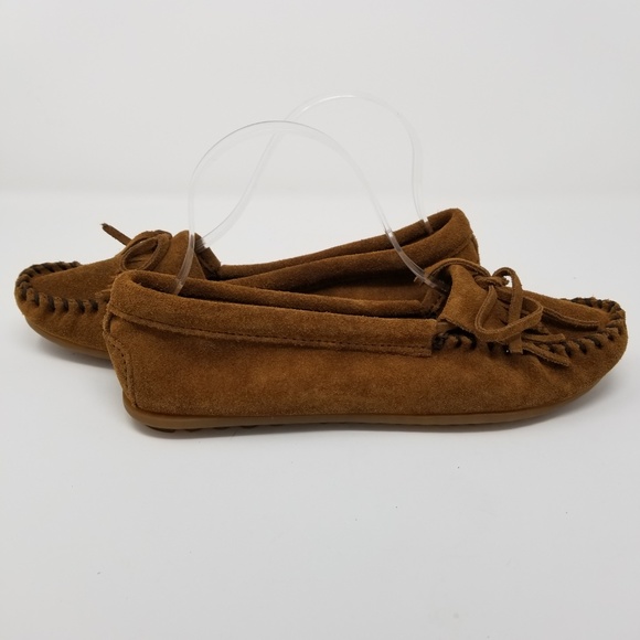 Minnetonka Moccasin Kilty Suede Hard Sole Boho - Picture 4 of 7